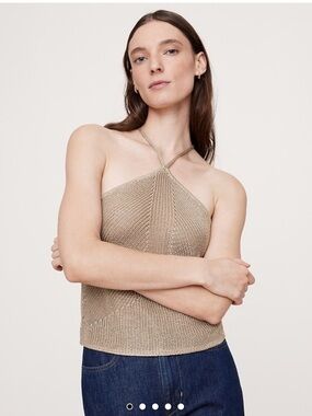 NWOT Banana Republic Sweater Shimmer Halter Top Size Medium